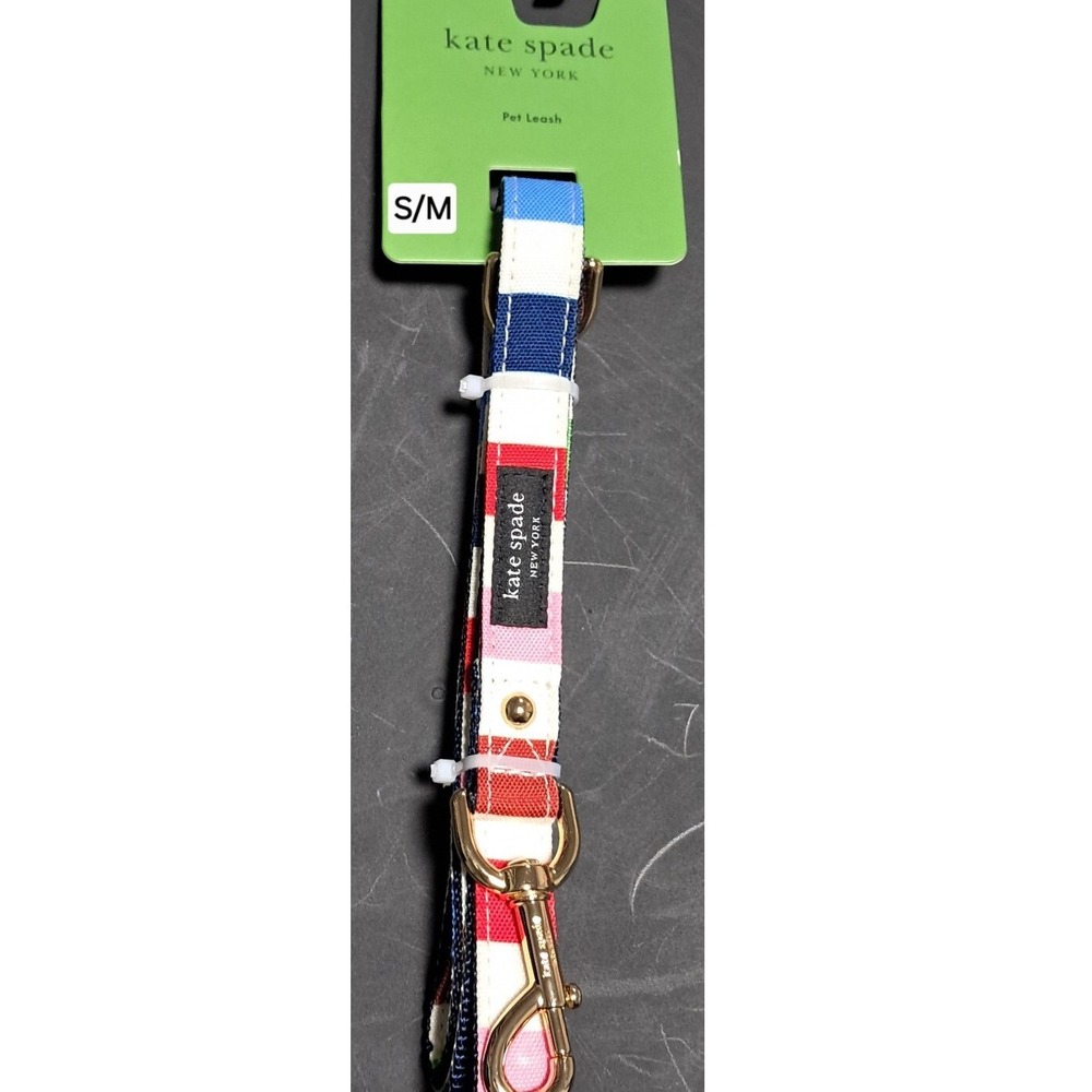 Kate Spade S/M, Red, White, Pink, Blue Leash, 54" Long, Holds‎ Up To 70 lbs.